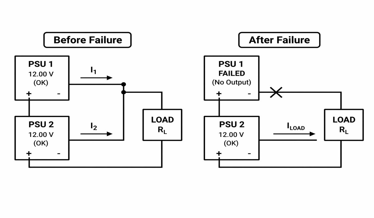 Figure 5. Power Supply Failure in a Parallel System