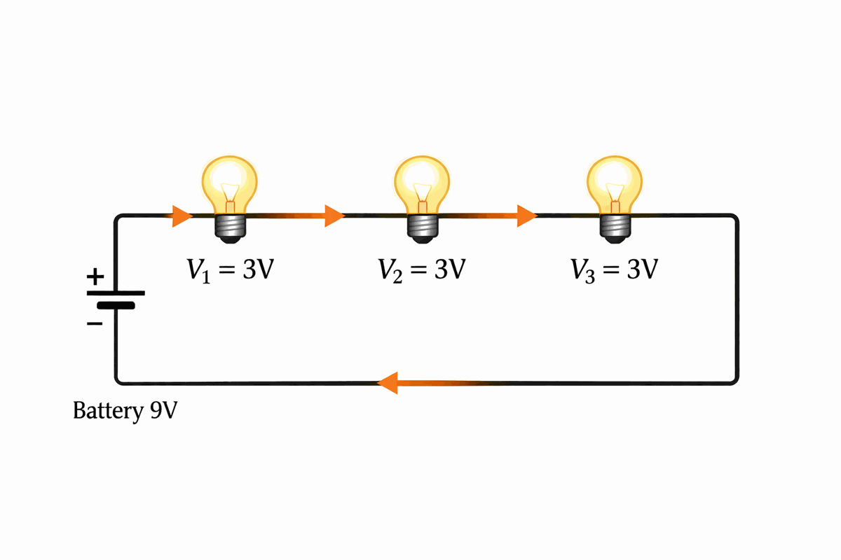 Figure 2. Current Flow in a Series Circuit