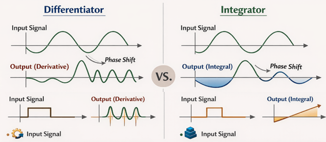 Figure 7. Differentiator vs Integrator