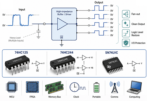 Figure 3. Digital Logic Buffers and IC Examples