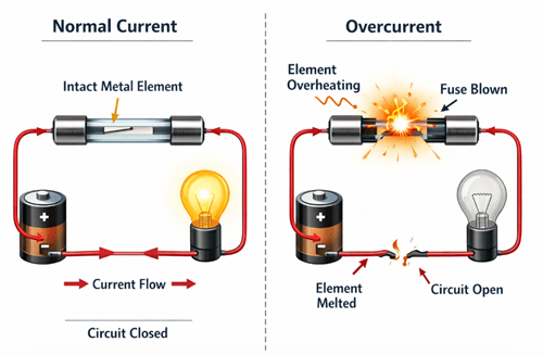 Figure 4. Traditional Fuses Working Principle