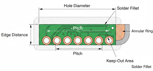 Figure 4. Castellation Geometry and Pad Design Rules