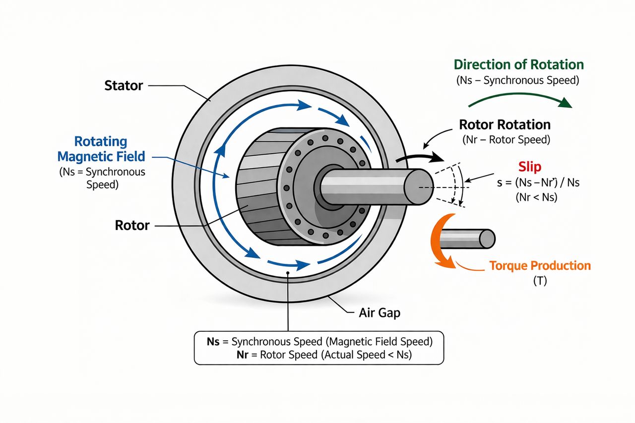 Figure 2. Slip as the Basis of Torque Production