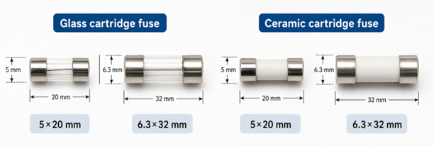 Figure 4. Glass or Ceramic Cartridge Fuses