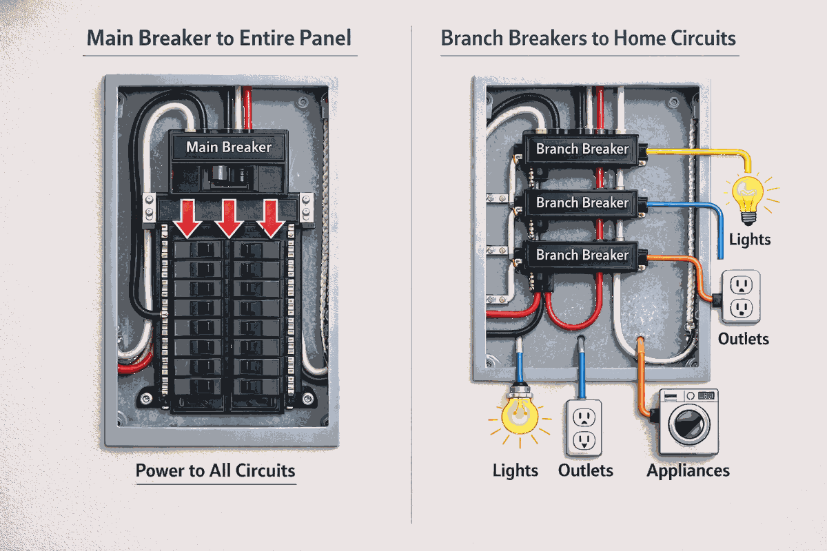 Figure 1. Main Breaker vs. Branch Breaker