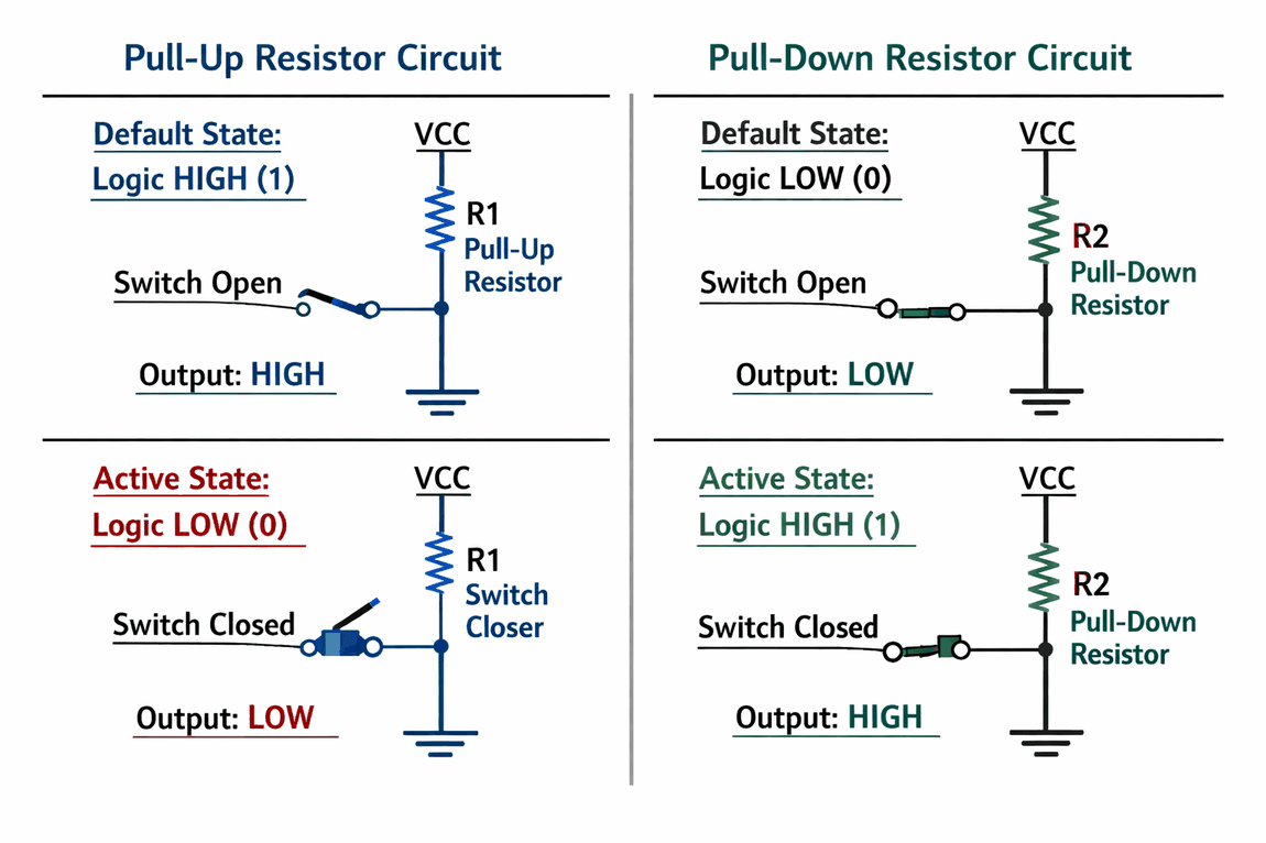 Figure 2. Stable Logic States with Pull-up and Pull-down Resistors