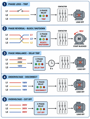 Figure 8. Common Fault Scenarios and Relay Response