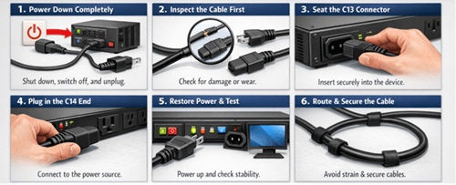 Figure 8. Installation Tips for C13 and C14 Power Cables