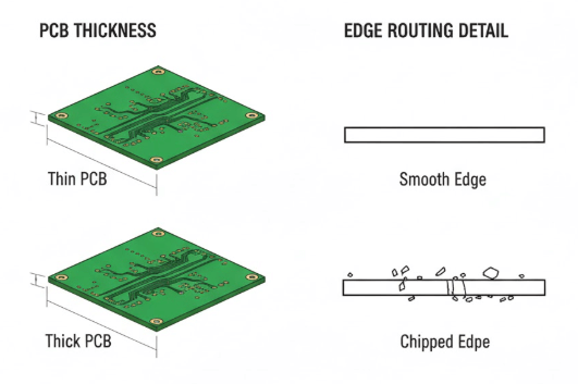 Figure 5. Board Thickness, Edge Quality, and Castellation Strength