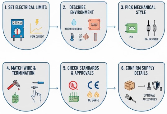 Figure 5. Step-by-Step Way to Choose a 2-Pin Connector