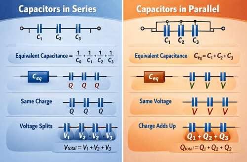 Figure 5. Capacitors in Series vs Parallel