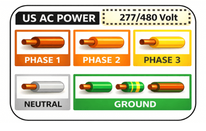 Figure 4. 480V Wiring Color Codes