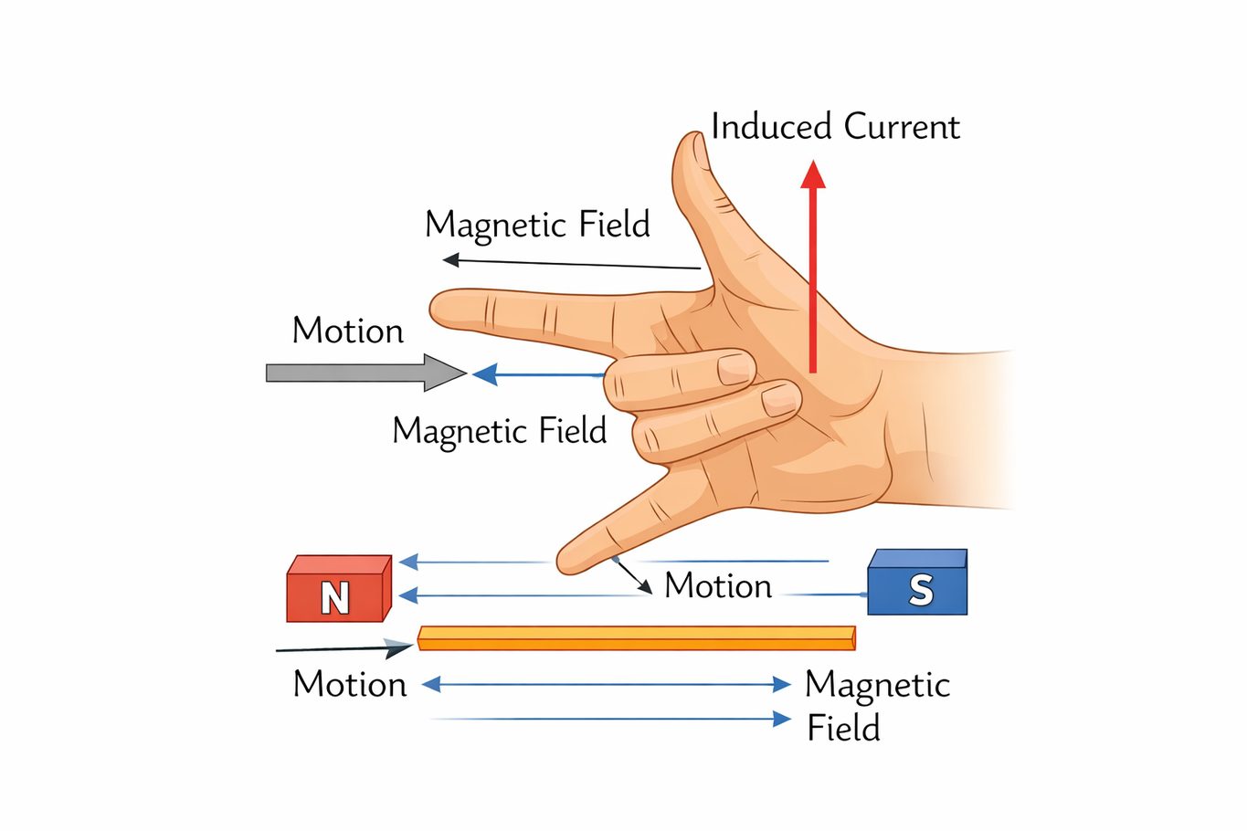 Figure 3. Direction of Induced Current in Generators
