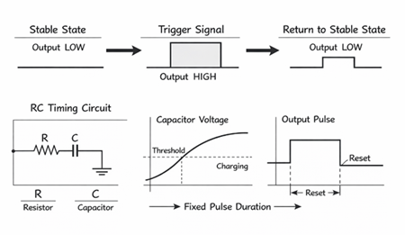 Figure 2. Monostable Circuit Operating Principle