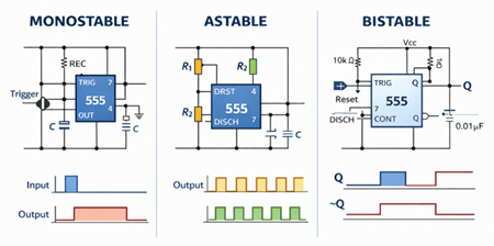 Figure 3. Monostable vs Astable vs Bistable