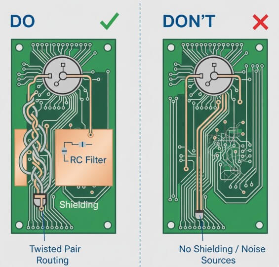 Figure 6. Hybrid Potentiometer EMC and Signal Integrity Tips