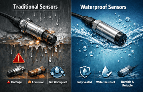 Figure 3. Traditional vs. Waterproof Sensors