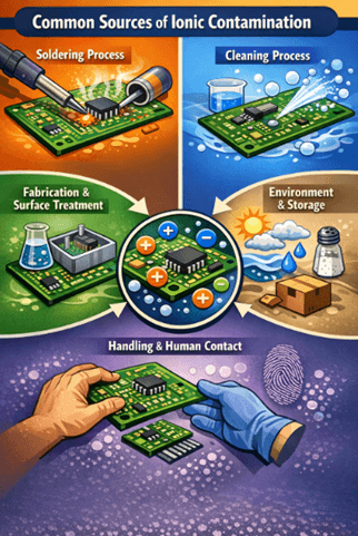 Figure 3. Common Sources of Ionic Contamination