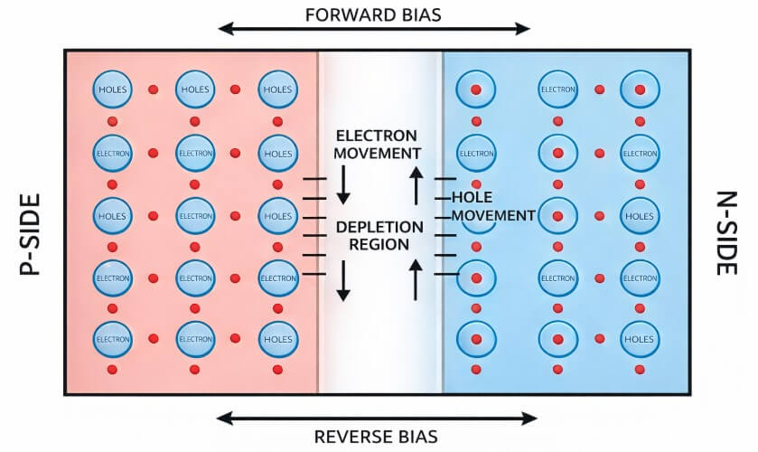 Figure 2. Depletion Region and Bias Effect