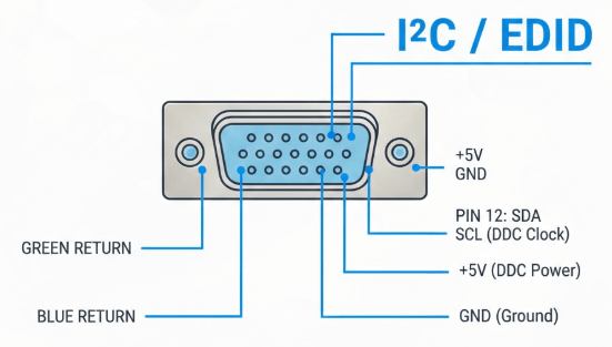 Figure 5. EDID and DDC on VGA Connectors