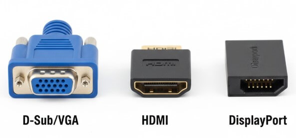 Figure 1. D-Sub vs HDMI vs DisplayPort