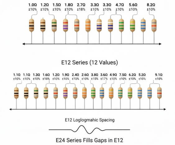 Figure 6. E24 Series: More Options for Closer Target Values