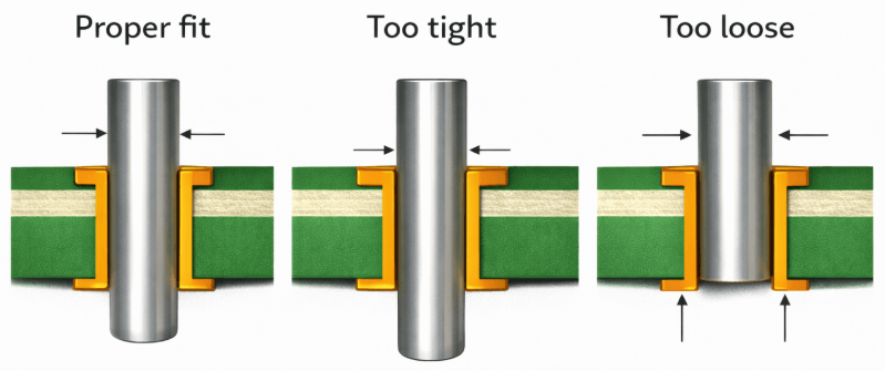 Figure 4. Through-Hole Size and Lead Fit