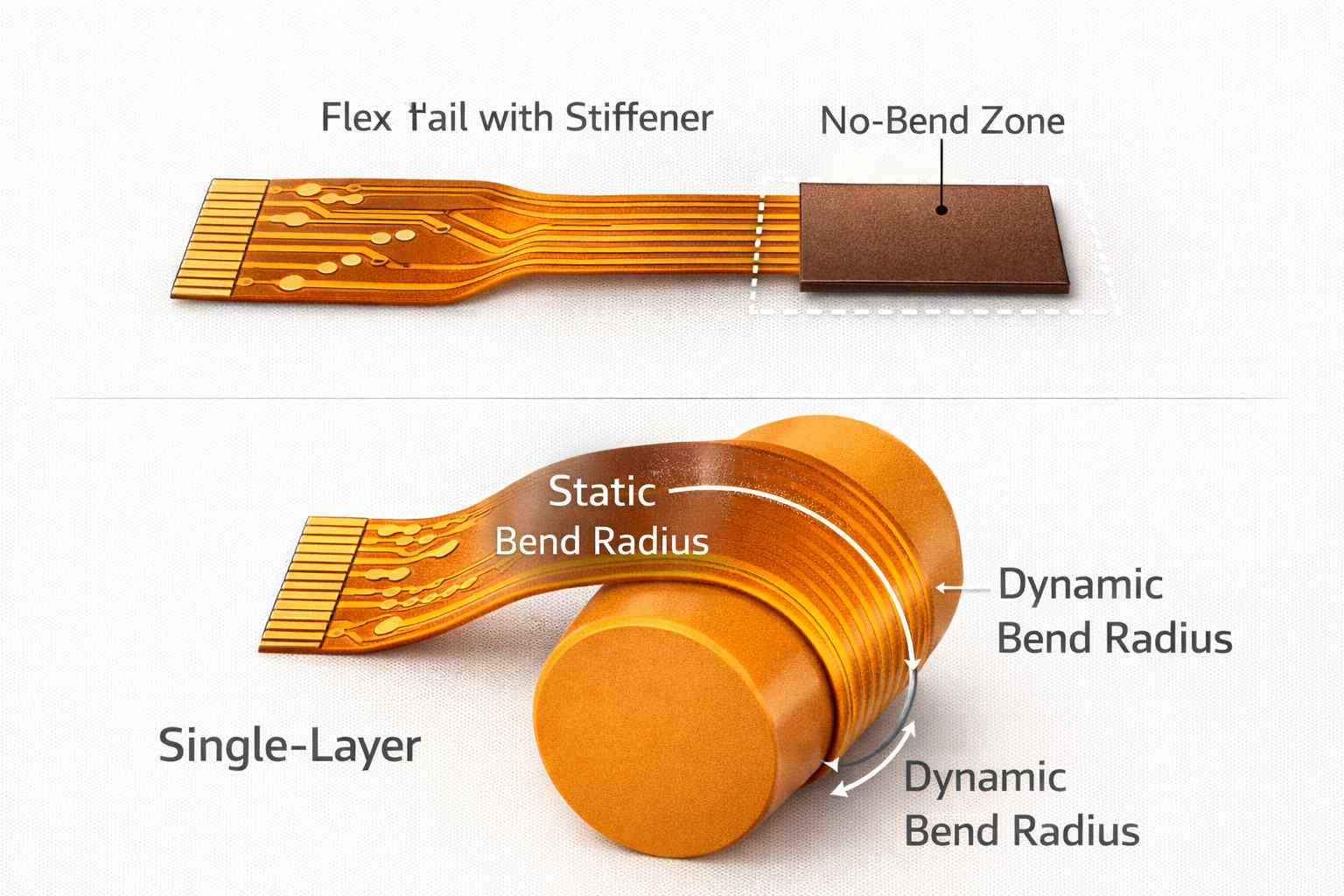 Figure 7. Mechanical Support and Bend Radius Guidelines