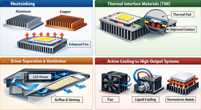 Figure 3. Thermal Management Methods in LED Lighting
