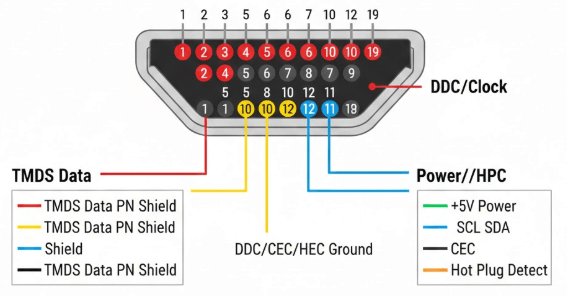 Figure 6. Micro HDMI Type D Pinout Layout