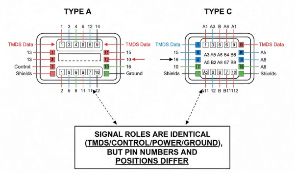 Figure 5. Mini HDMI Type C Pinout Differences