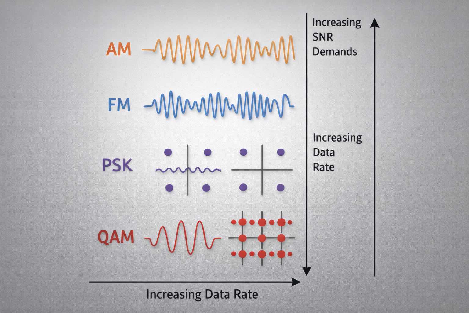 Figure 7. Radio Frequency Modulation, Bandwidth, and Data Capacity
