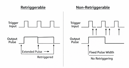 Figure 5. Retriggerable vs Non-Retriggerable