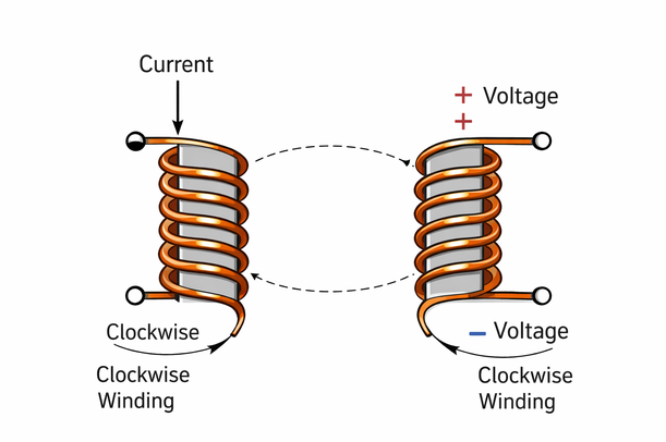 Figure 3. Dot Convention in Winding Direction and Polarity