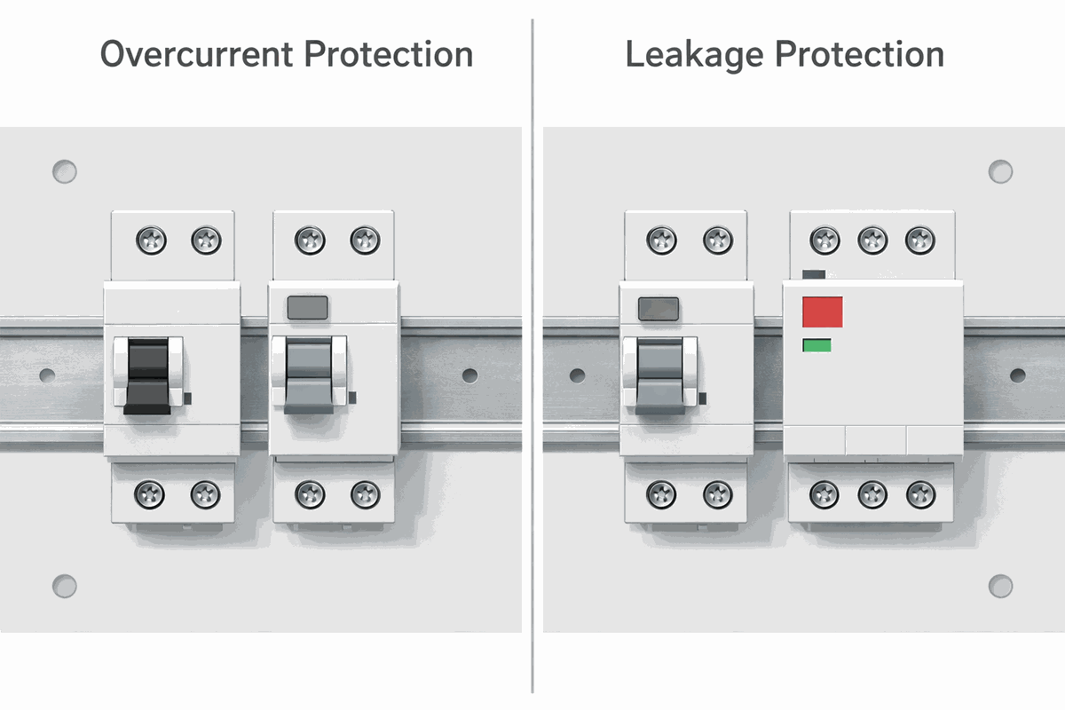 Figure 2. Difference Between MCB, MCCB, RCCB, and ELCB