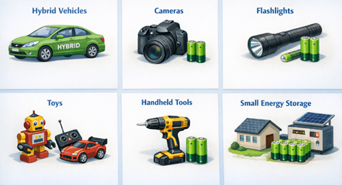 Figure 6. Applications of NiMH Batteries