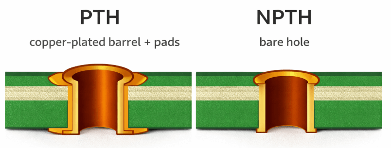 Figure 2. Plated vs Non-Plated Through-Holes