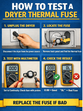 Figure 5. Testing a Dryer Thermal Fuse
