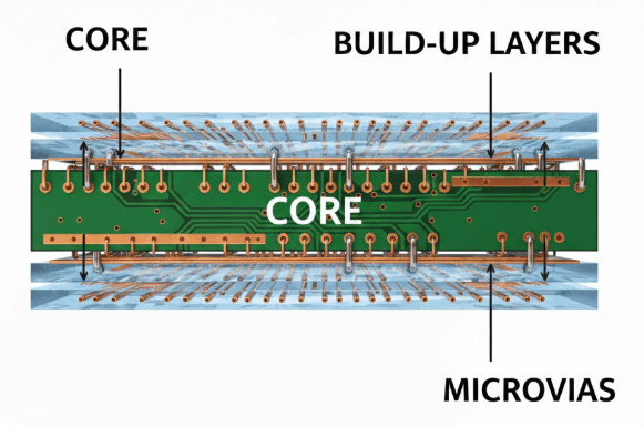 Figure 4. Core and Build-Up Substrate Structure