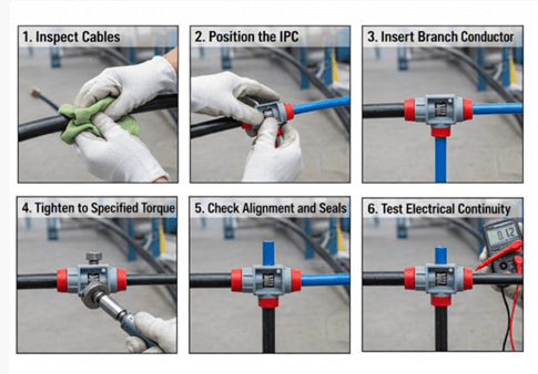 Figure 4. Insulation Piercing Connectors Installation Process