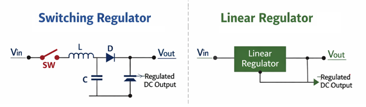 Figure 9. Switching vs Linear Regulators