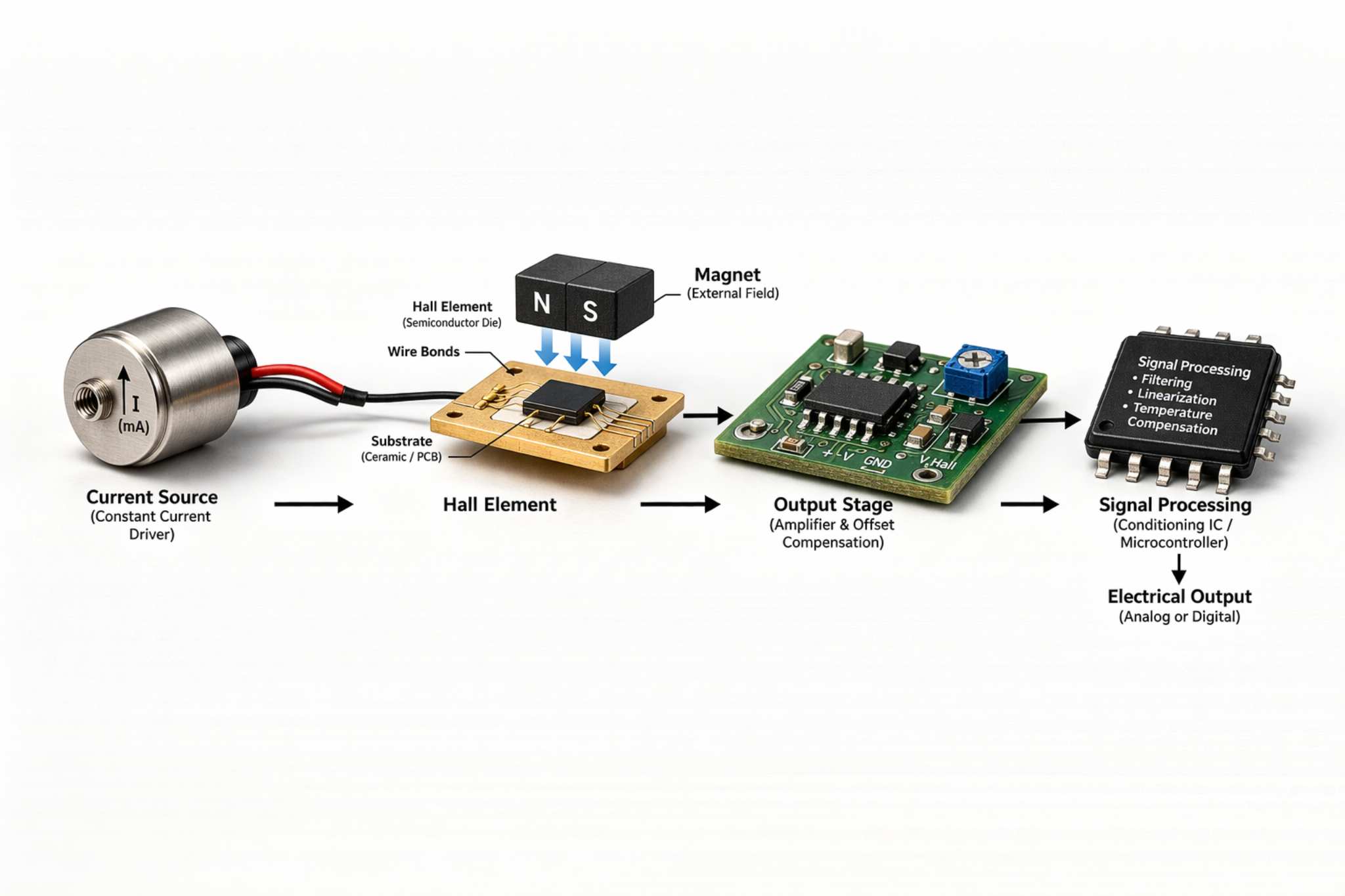 Figure 2. Hall Effect Transducer Operation