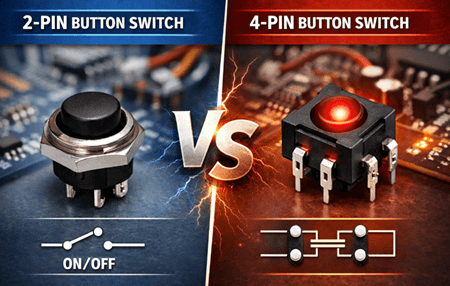 Figure 1. 2 Pin Button Switch vs 4 Pin Button Switch