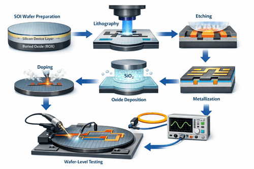 Figure 7. Silicon Photonics Fabrication Process Flow