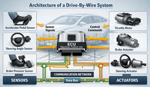 Figure 2. Architecture of a Drive-By-Wire System