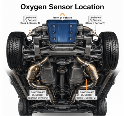 Figure 3. Location of Oxygen Sensor