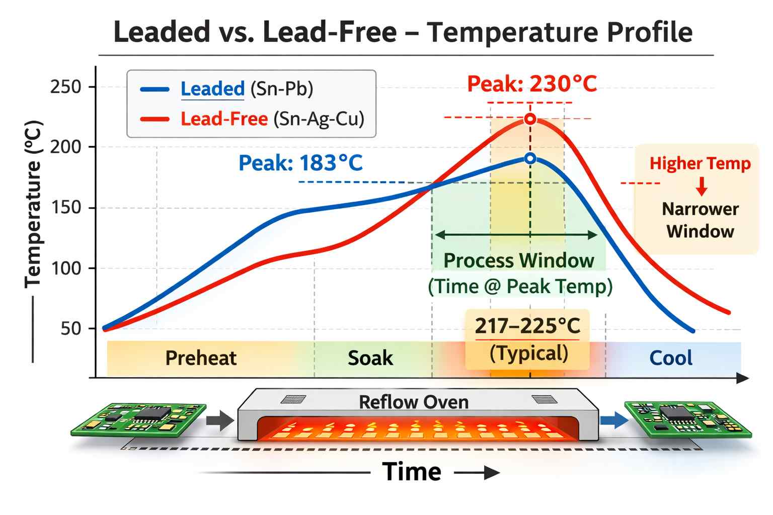 Figure 10. Lead-Free vs Leaded SMT