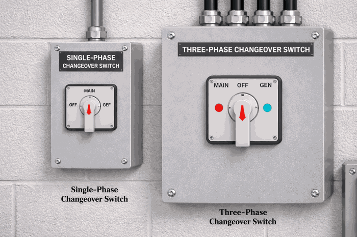 Figure 5. Single-Phase and Three-Phase Changeover Switches