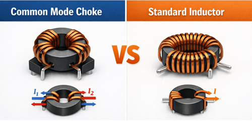 Figure 9. Common Mode Choke vs Standard Inductor