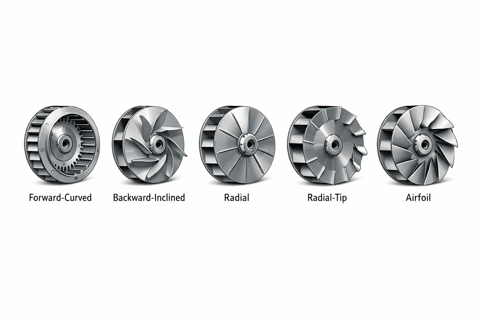 Figure 4. Centrifugal Blower Impeller Types